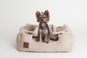 Legowisko Premium ecru z dopinanym kocykiem - Norka .jpg