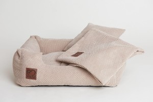 Legowisko Premium ecru z kocykiem .jpg